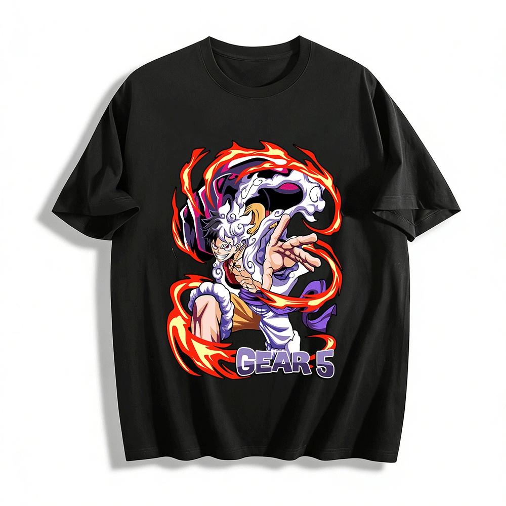 

One Piece Luffy Gear 5 Nika Form Themed Printed Casual T-Shirt Pure cotton T-shirt XXS