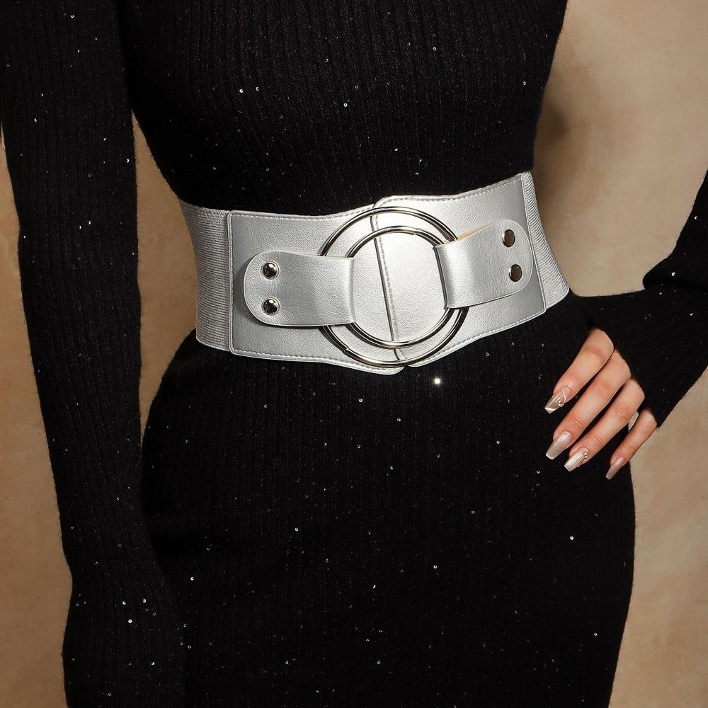 Trendy Leather Waist Cover Luxury Elastic Waist Cover High Quality Trouser Dress Belts