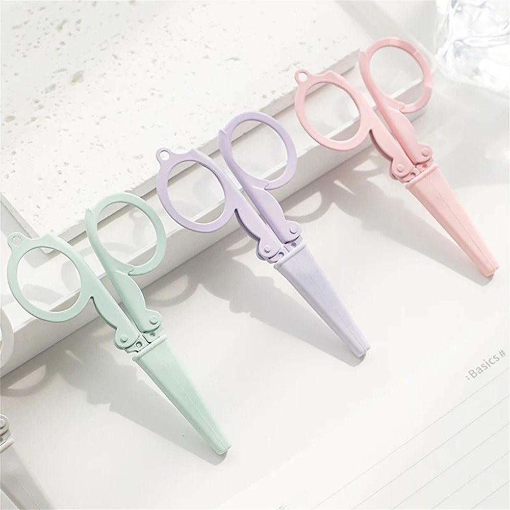 Morandi Color Stationary Scissors Paper Work Paper Cutter Travel Folding Scissors Handmade Tools
