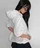 Ronron Hooded Half Sleeve Windbreaker White Star