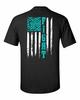 PTSD Kampf PTSD Amerikanische Flagge Erwachsenes Kurzarm-T-Shirt Schwarz