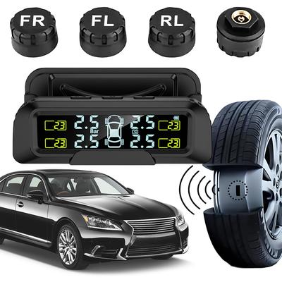Tire Pressure Monitoring System with 4 External Sensors Tire Pressure Monitor System Tyre Temperature Monitor for Car Sedan SUV