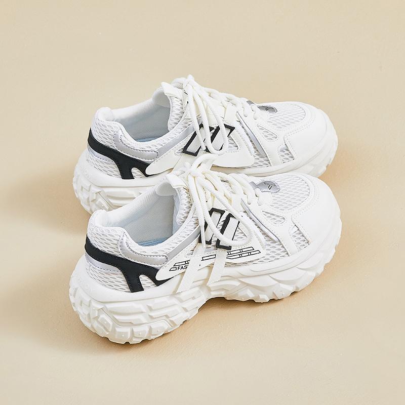 

Fashion Trendy Dad Oes Women s Casual Sport Oes Thi Bot Platform Slip-On Round Toe PU Leather Faionable Spring New Arrival 35 чёрный