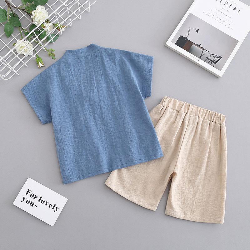 Hanbok Boys Summer Chinese Style Ancient Summer Two-piece Suit Children Tang Suit Baby Anniversary Dresses Famous Style