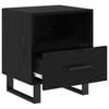 Nightstand Black Oak Effect 40 X 35 X 47.5 Cm Particleboard