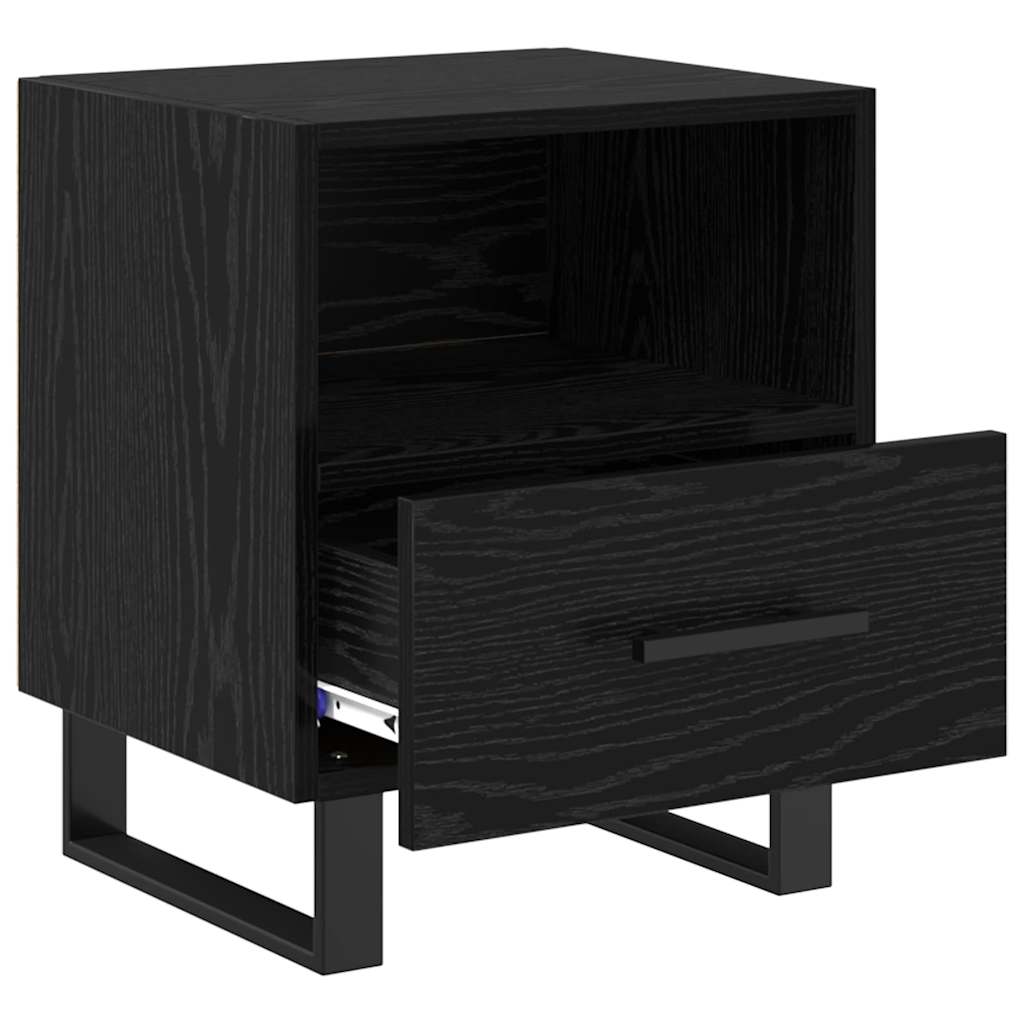 Nightstand Black Oak Effect 40 X 35 X 47.5 Cm Particleboard