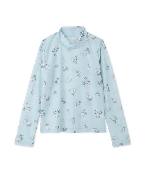 

Furfur Blurred Flower Sheer Top RWCT251067 LBLU Women s