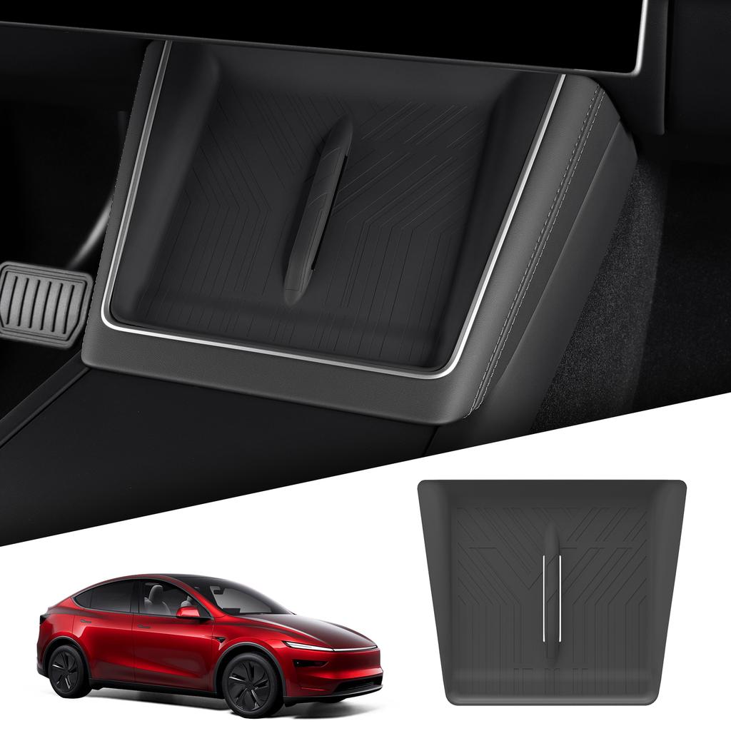 LUCKEASY for Tesla Model YL 2025 2026 Center Console Wireless Charging Anti-Slip Pad Silicone Phone Anti-Dirt Mat Accessories