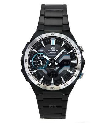 Reloj analógico digital Edifice Windflow ECB-2200DD-1A con esfera negra y conexión a teléfonos inteligentes, solar, 100 m, para hombre