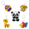 2/5Pcs Cartoon Animal Beadwork Embroidery Keychain Craft Handmade Beads Cross Stitch Keyring Kit for Beginners