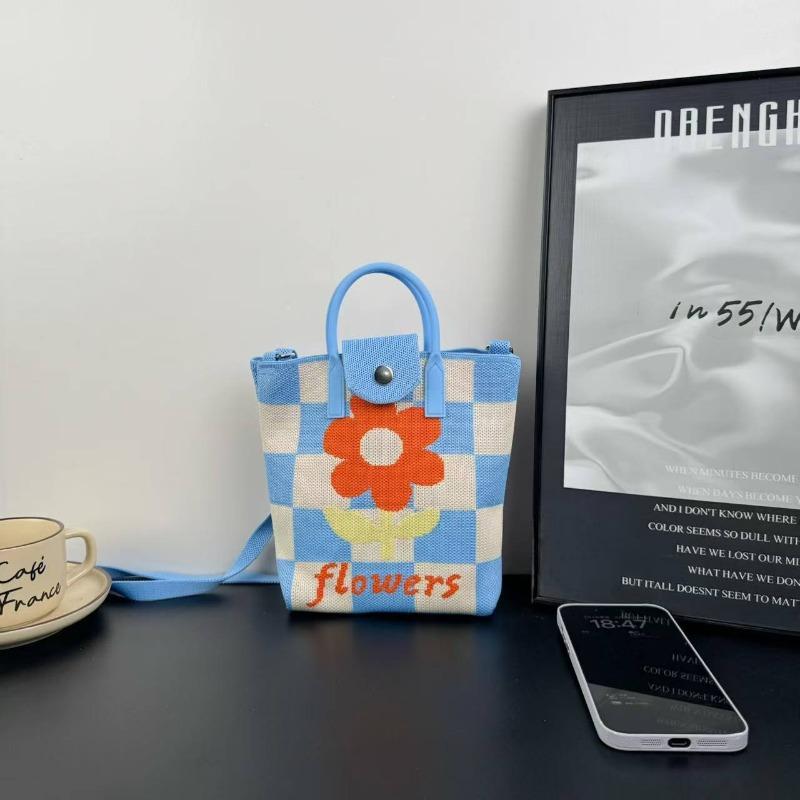 New knitted mobile phone bag, high-end handbag, women's messenger bag, adjustable versatile, convenient and large-capacity bag