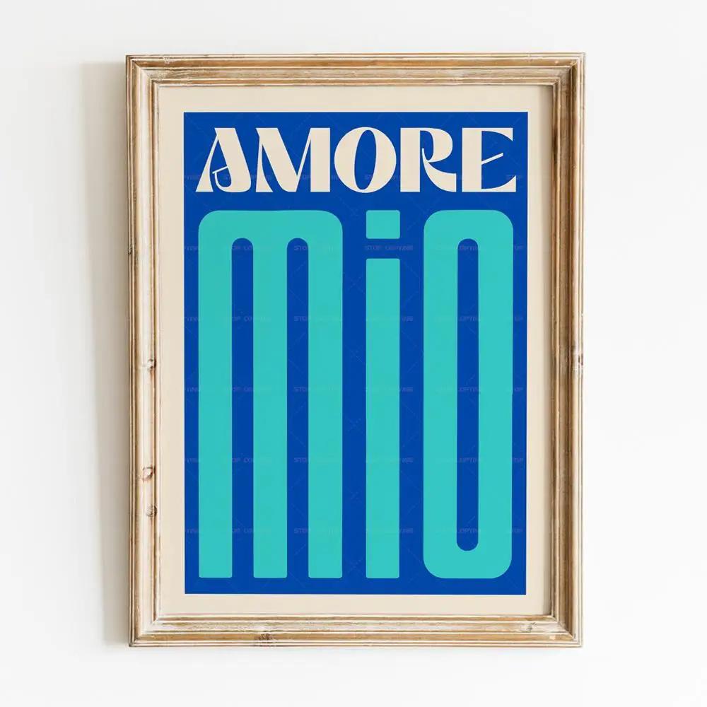 Poster Moderno con Stampa Colorata Amore Mio Arte da Parete Pittura su Tela Amore Per Soggiorno Decorazione Casa Idea Regalo San Valentino