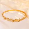 Custom Couple Name Romantic Cuff Bangles Fashion Stainless Steel Personalized Heart Bracelet Anniversary Birthday Jewelry Gift