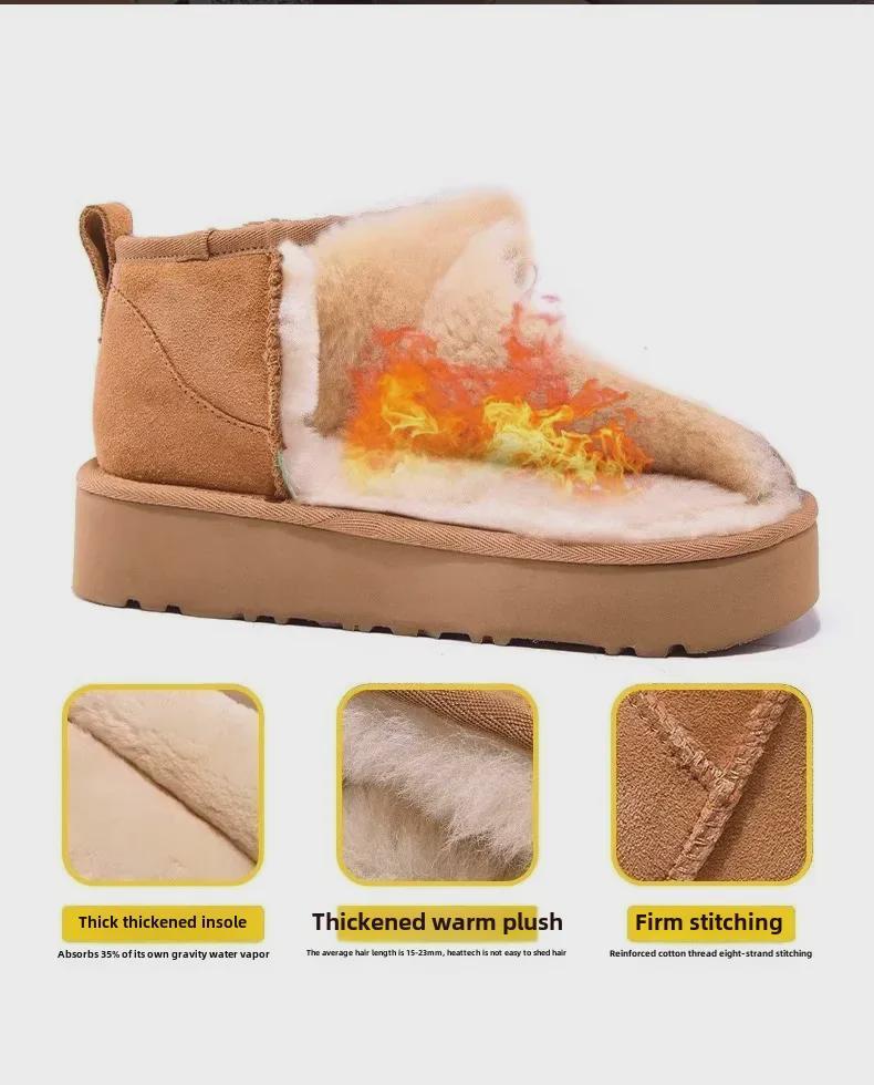 Unisex Fur Snow Boots: Warm, Thick-Soled, Cold-Proof & Waterproof