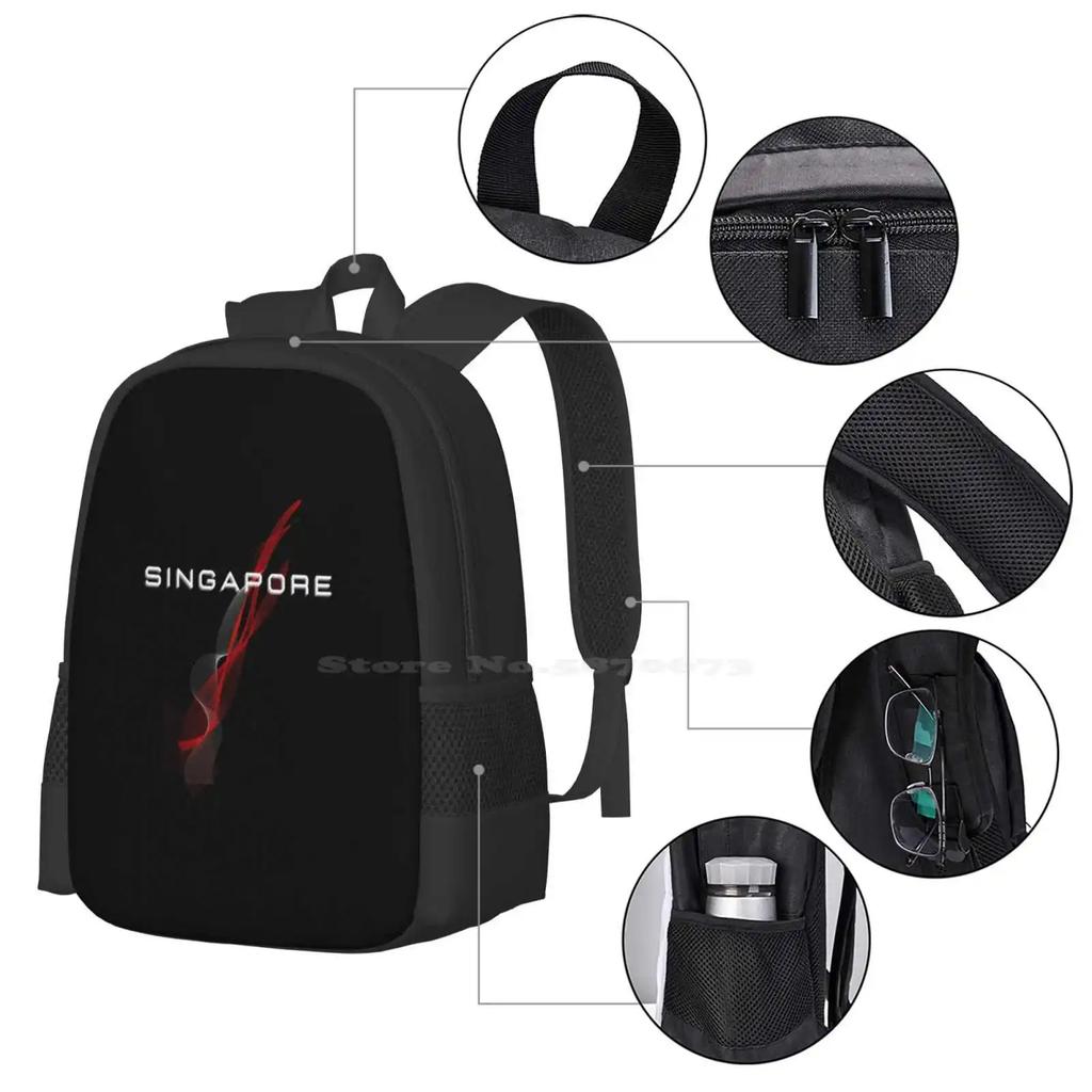 Singapore Flag Backpacks For School Teenagers Girls Travel Bags Singapore Flag I Love You Singapore Singapore Fun Singapore