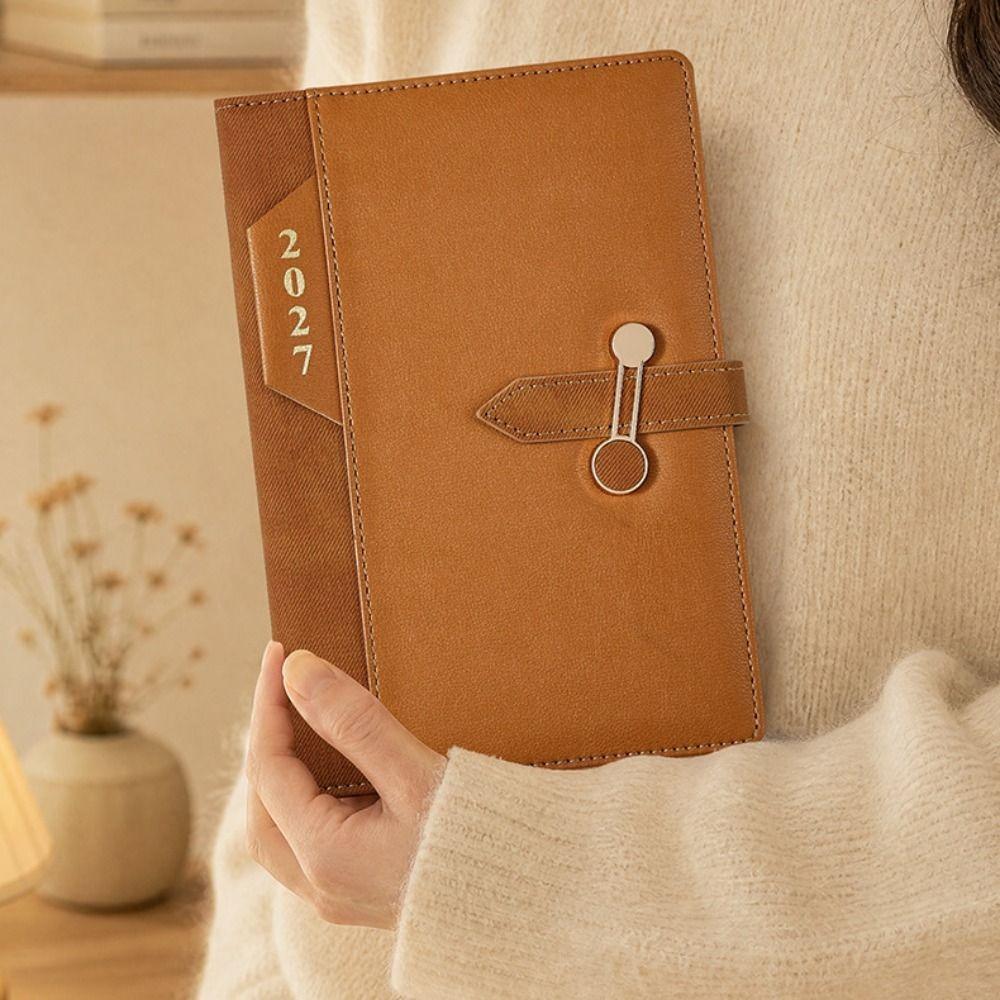 A5 Size Diary Notebook Wear-resistant Annual Calendar Notebook 2027 Planner Agenda  School