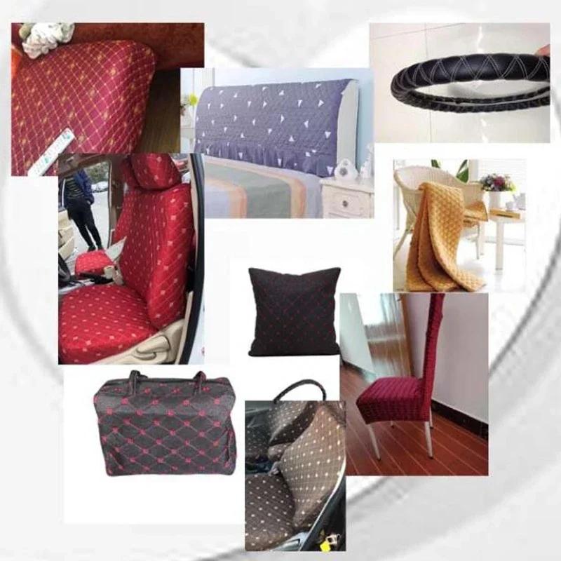 Thick Quilted Cotton Linen Fabric Sponge Embroidery Fabric For Car Roof Sofa Cushion Cover Bedside Soft Bag Upholstery Decor