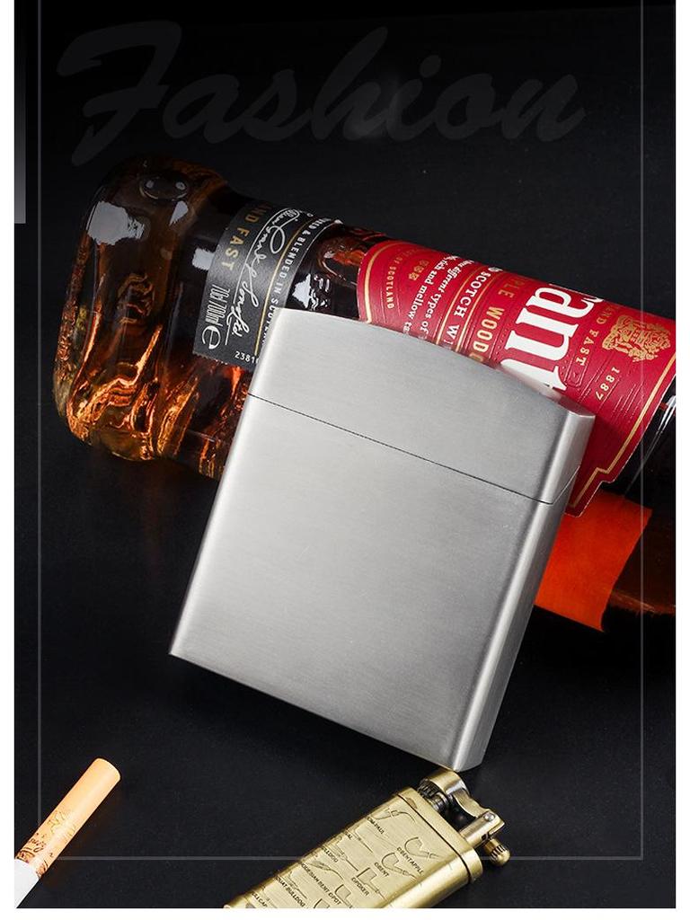 Stainless Steel 4-Section King-Size Cigarette Case with Metal Dividers - Heavy Duty for Men