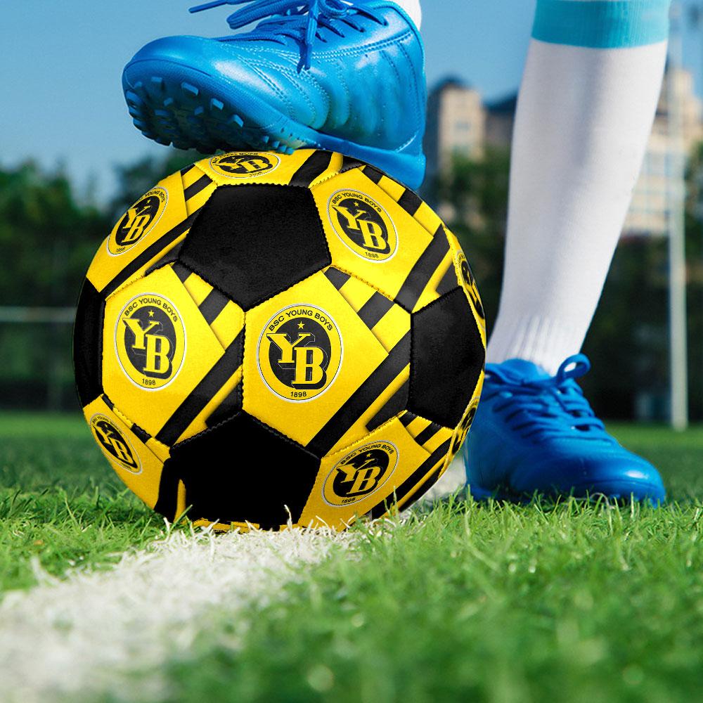 Pallone da Calcio BSC YB Misura 5 Colorato Cucito a Macchina PVC Pronto per la Competizione Resistente Alto Rimbalzo