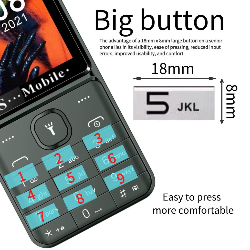 Multifunctional 4 Card 4 Pending Commercial Elderly Machine 2.8 Inch Screen Straight Board Large Button Mobile Phone Elderly Machine