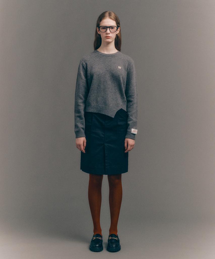 Seteo Dublin Asymmetrical Cashmere Blend Knit Classic Charcoal (Type B)