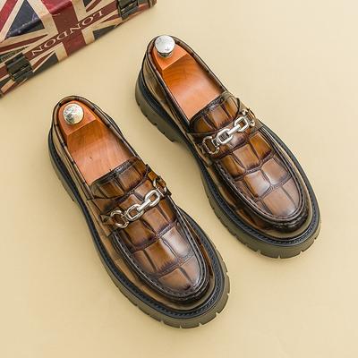 Fashion Men Fashionable Loafers Men Thick-soled Wear-resistant Business Brand Leather Shoes Gentleman Social Shoes Size 38-46 Men Shoes