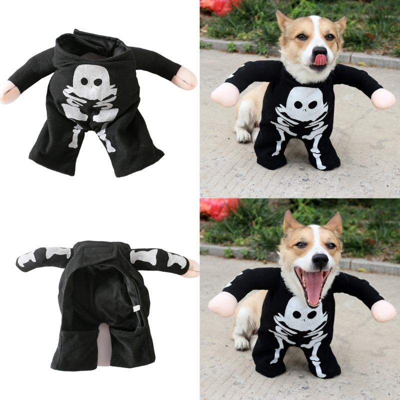 Halloween Coat for Medium Large Dogs Halloween Costume for Dog Funny Skeleton Two-Legged Pullover Clothing