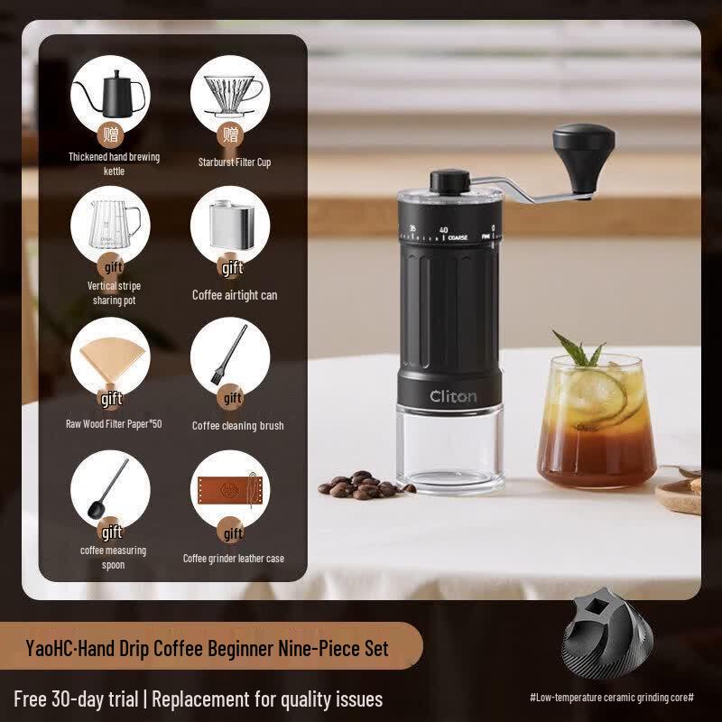 Hand-Pour Coffee Maker & Grinder Set