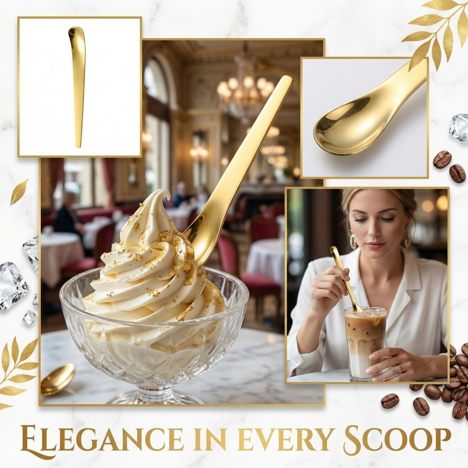 Home Stainless Steel Creative Ice Cream Spoon Long Handle Mixing Spoon One Size