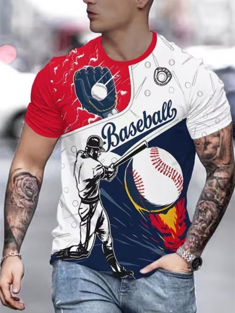 Popularny europejski i amerykański wielostylowy T-shirt z nadrukiem 3D, letni luźny oddychający casualowy top z krótkim rękawem