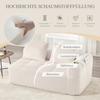 Cozy Corduroy Two-Seater Sofa – No Assembly, Soft Back Cushions, Side Storage Pocket for Remote Control and Phone, Cup Holder – Neat and Aesthetic.