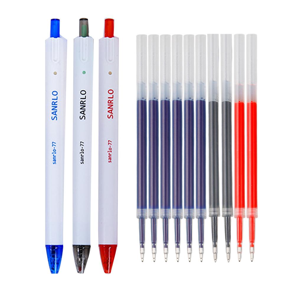 Retractable Gel Pen Set With Pen Refills Red Black Blue Ink for School Students Writing Stationery