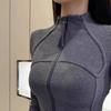 De Rong Slim Fit Zipper Cardigan with Stand Collar and Long Sleeves