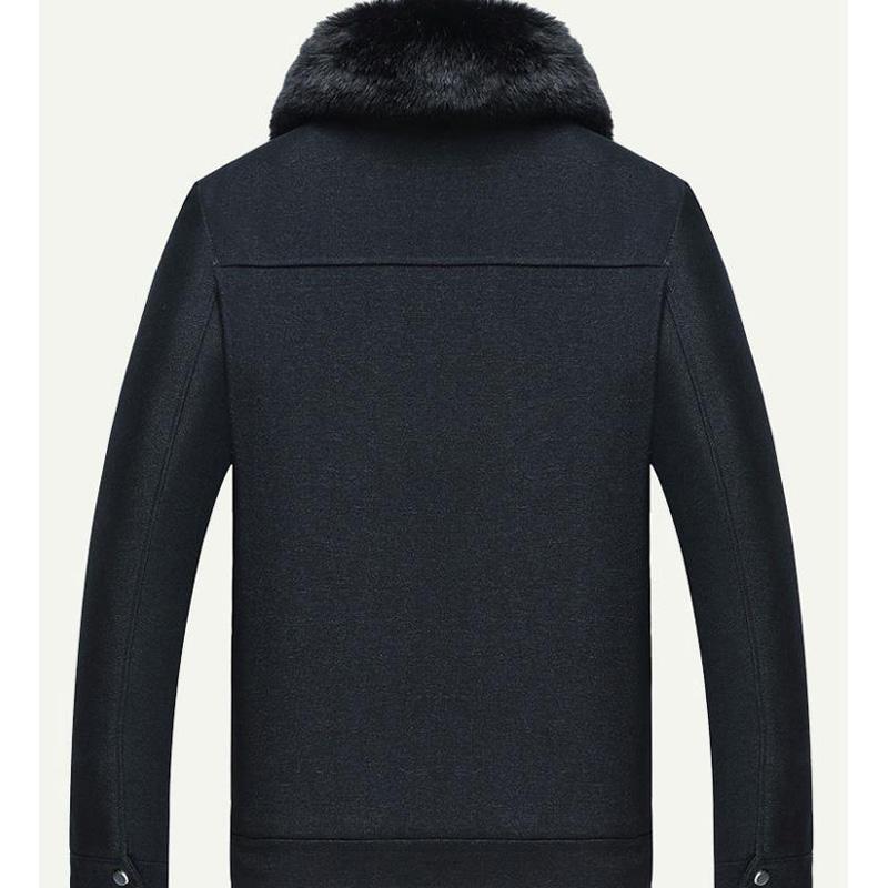 Men Jacket Winter Plus Velvet Thick Warm Coat Regular Casual Parka Middle-aged and Elderly Cotton-padded Jacket