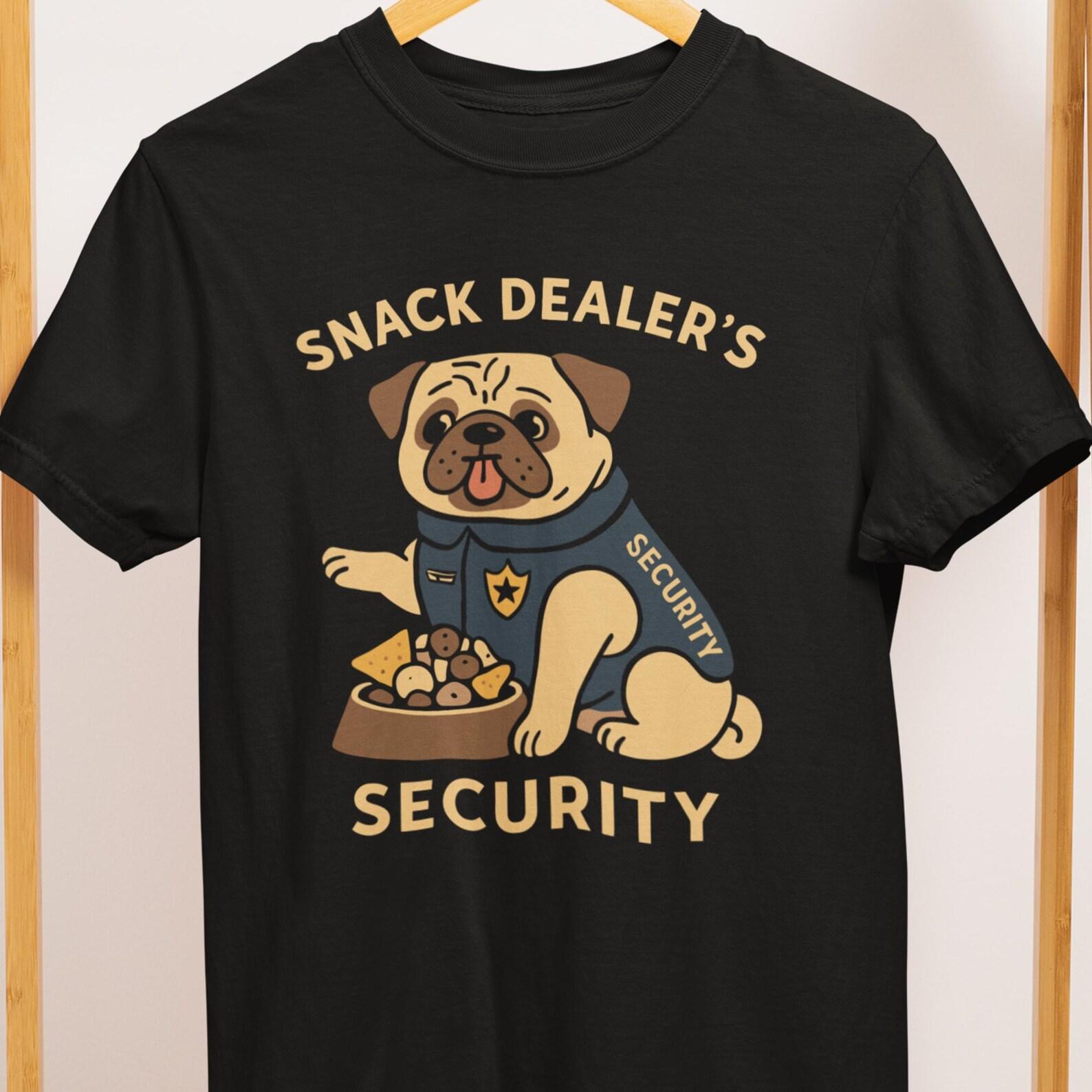 Funny Pug Security T-Shirt: Snack Dealer Dog Lover Gift 3XL