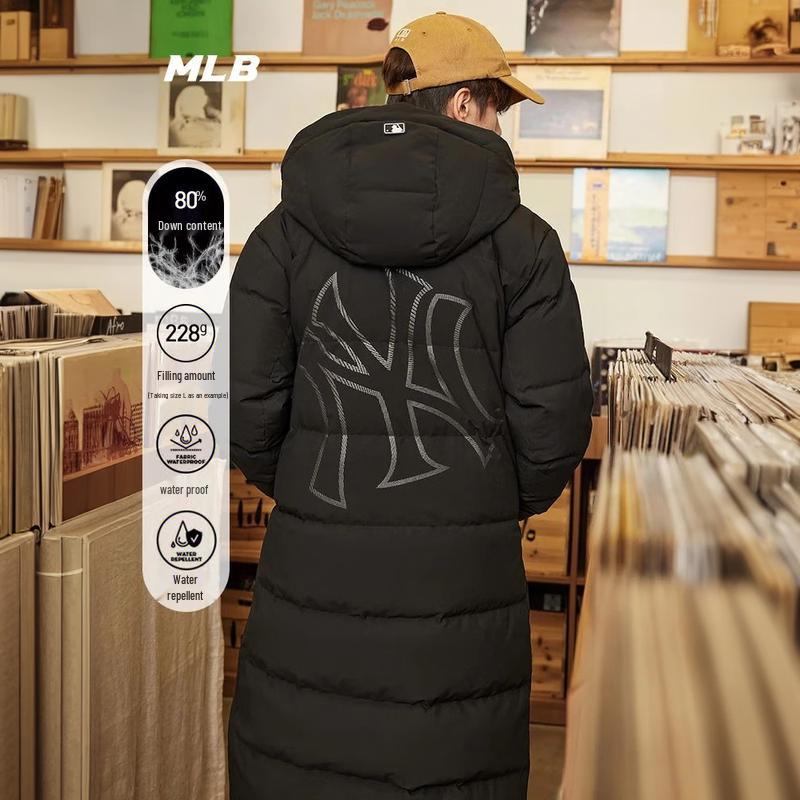 

MLB Unisex Water-Repellent Back Logo Hooded Long Down Jacket M