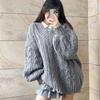Korejské oversize zelené svetry Dámské Vintage Líný vítr Výstřih do V Roztomilé pletené svetry Podzim Ležérní Volný svetřík s dlouhým rukávem