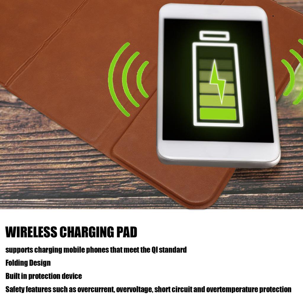 Wireless Charging Mouse Pad 3 Folded Lightweight Portable     Function Mouse Pad Phone