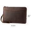 Large Leather Wrist Bag, Fashionable Crazy Horse Leather Handbag, Men's and Women's Multi-functional Large Capacity Business Bag