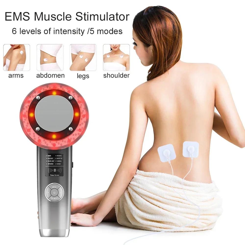 8 IN 1 Ultrasound Cavitation Machine Body Slimming Vibrating Massager Anti-Cellulite Fat Burner Facial RF Infrared EMS LED Light