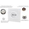 Presa a Muro Standard EU 250V/16A 2 Pin Foro Rotondo Pannello a Muro Bianco Presa Elettrica Non Messa a Terra Durevole