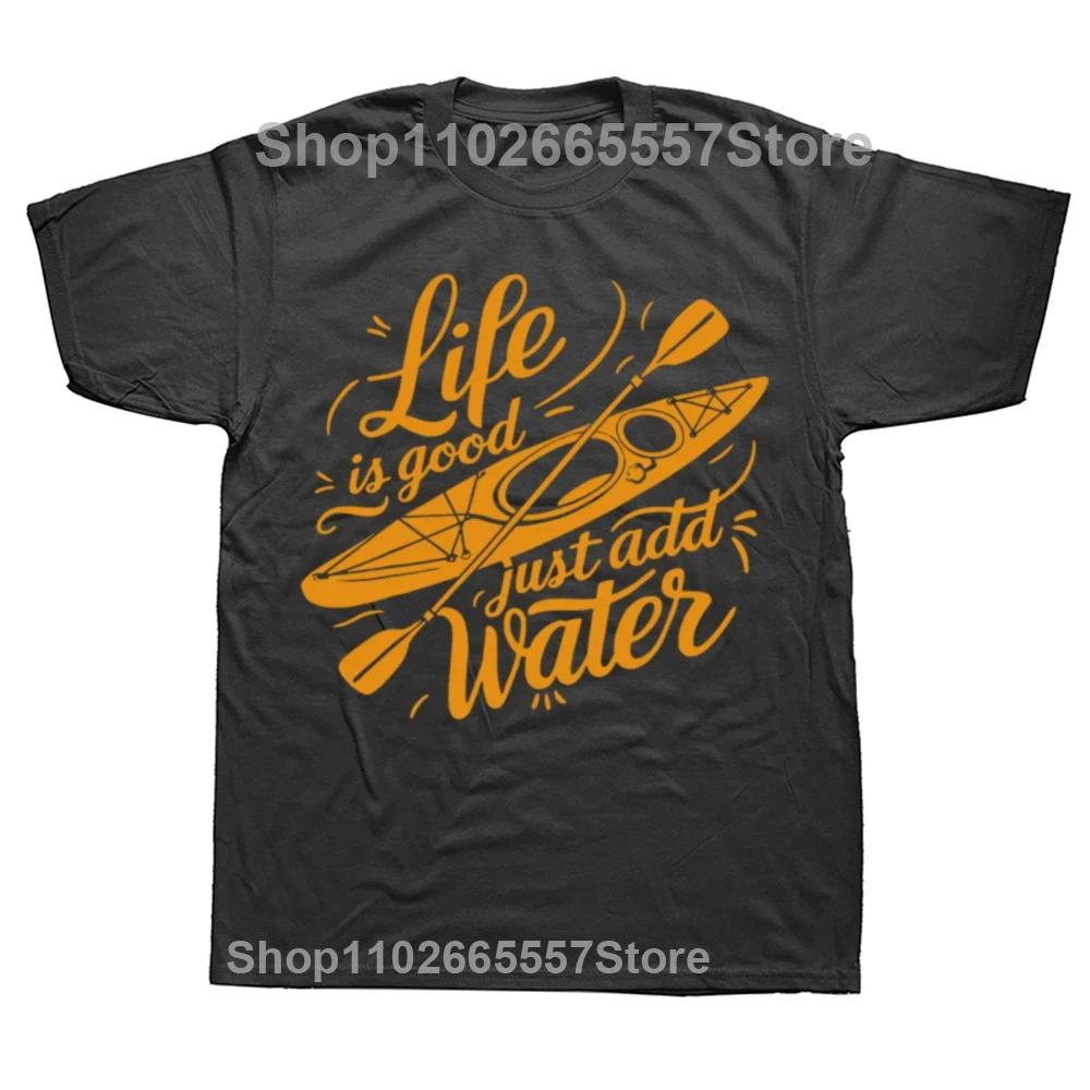 Funny Kayak T Shirts Summer Style Graphic Cotton Streetwear Short Sleeve Unique Basic Print Summer Kayaking Tshirt Men