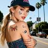 Y2K Wind Tattoo Sticker Black Red Pink Butterfly Love Couple Punk Waist Tattoo Sticker