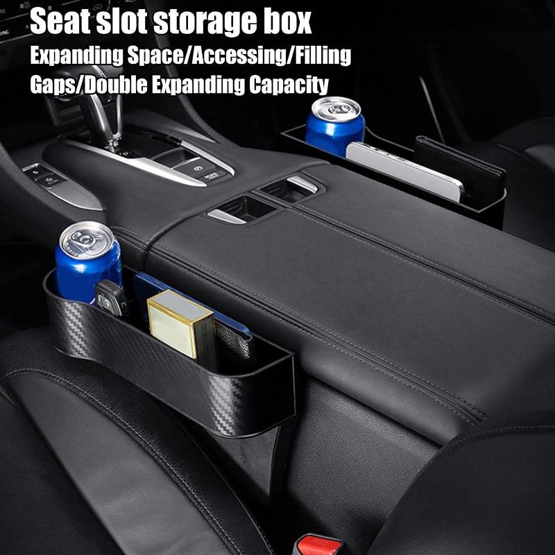 Universal Car Seat Gap Storage Organizer Box with Two Cup Holders and Phone Pocket for Neat Car Interior