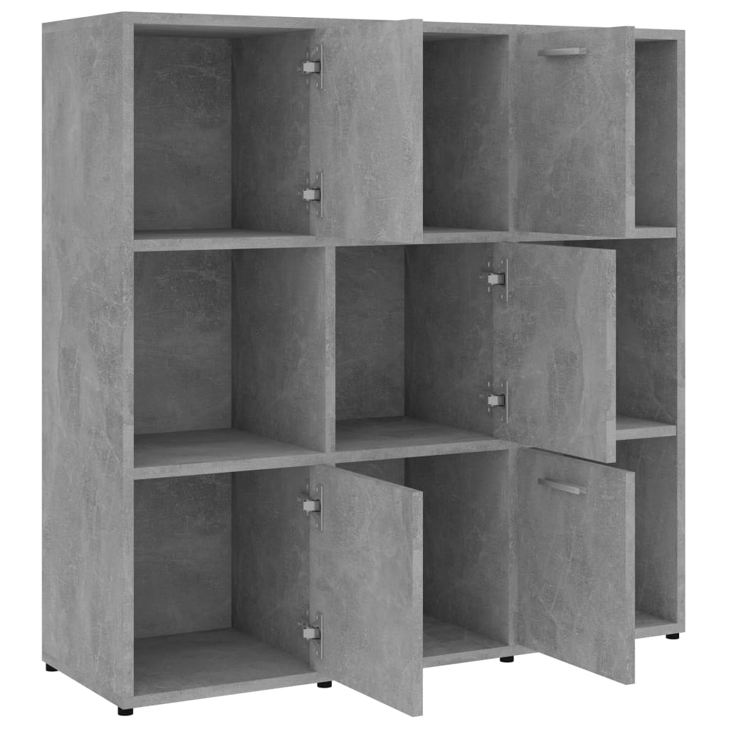 Bookshelf Concrete Grey 90 x 30 x 90 cm Engineered Wood