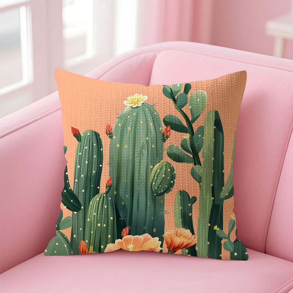 Cactus Fashion Cushion Cover Natural Linen Pillow Case DoubleSided Print Decorative Sofa Pillowcase Home Decor Gift 30x30cm