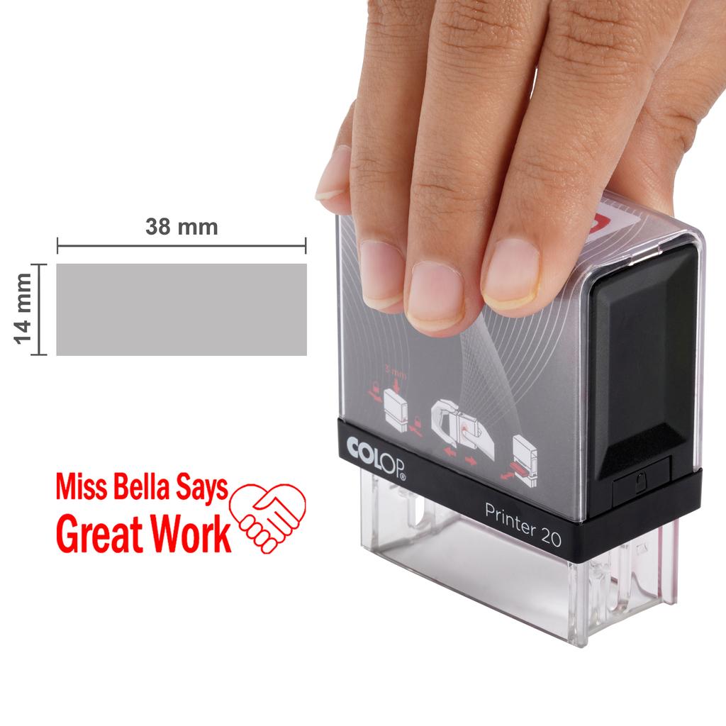 Great Work Custom Colop Personalized Teachers Stamp Self Inking Rubber P20 Mini Stamper