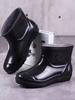 Chef Kitchen Oxfords Winter Fleece-lined Short Men's Rain Boots Warm Cheap High Quality Outdoor Comfortable Rainy Day Male Shoes