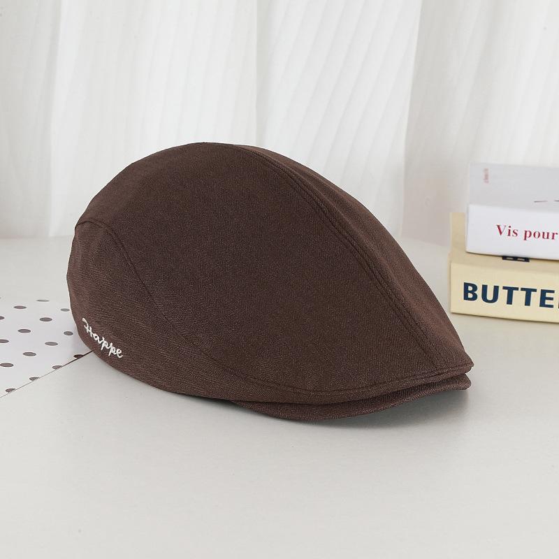 British style retro newsboy hat men's and women's solid color versatile simple forward hat antique literary cap