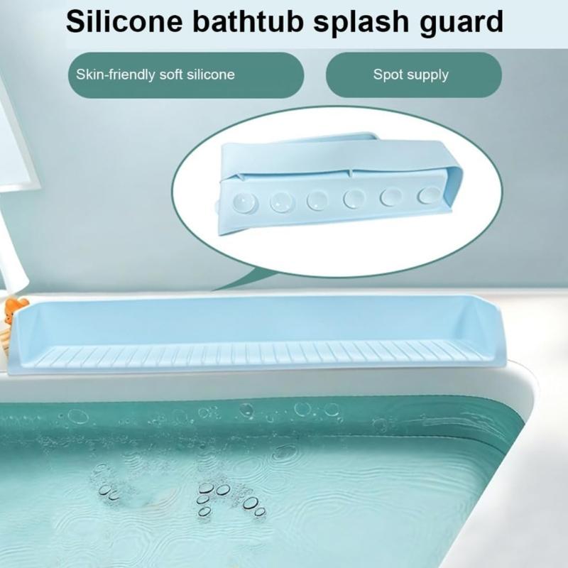 Bathtubs Splash Guards Toy Storage Shelf With 3 Feet Extended Design Safe Silicone Water Barrier For Toddlers Bath Safety